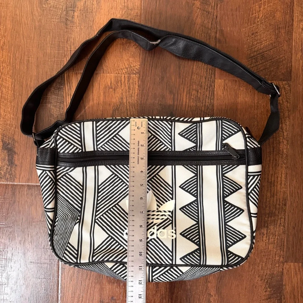 ADIDAS black & white tote/travel/airline RARE, Mexkumrex Aztec Pattern, unisex